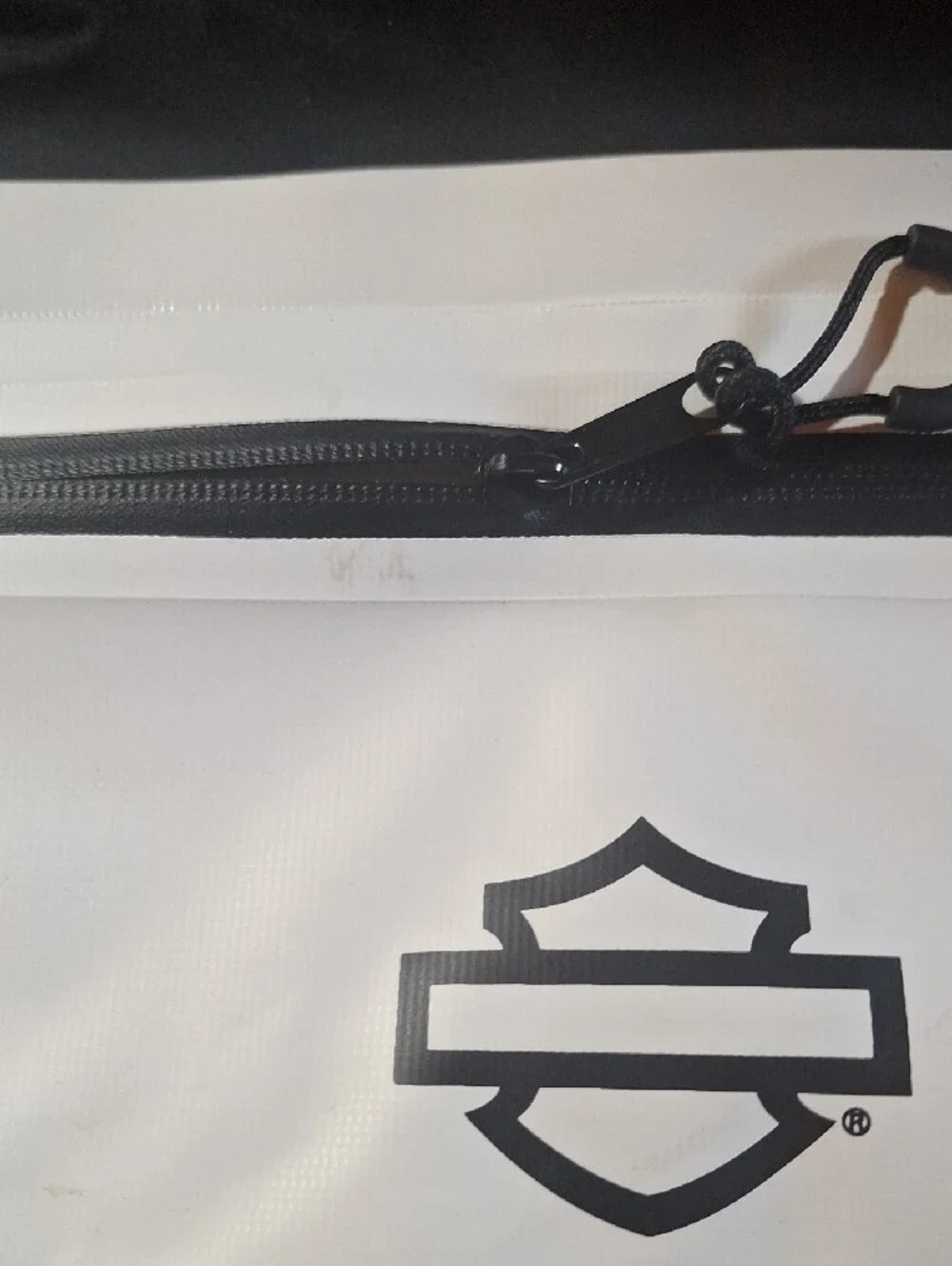 Harley-Davidson White and Black Canvas Bag with Logo
